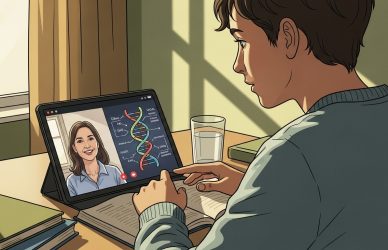 Student learning science online with a tutor
