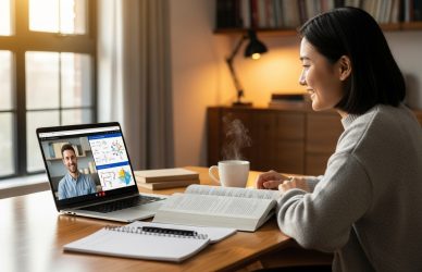 Pakistani student learning online with best online tutors for students through video call on laptop